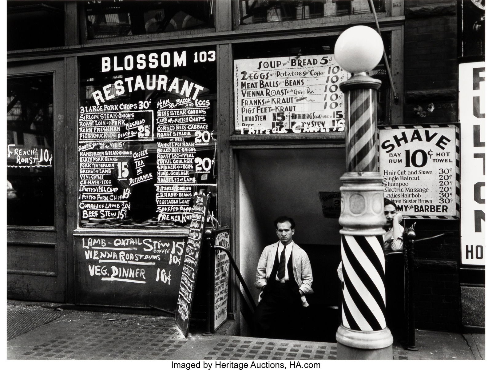 Berenice Abbott (American, 1898-1991) Blossom Re: Berenice Abbott (American, 1898-1991) Blossom Restaurant, 103 Bowery Between Grand and Hester Streets, October 24, 1935 Gelatin silver print, printed later 7-1&