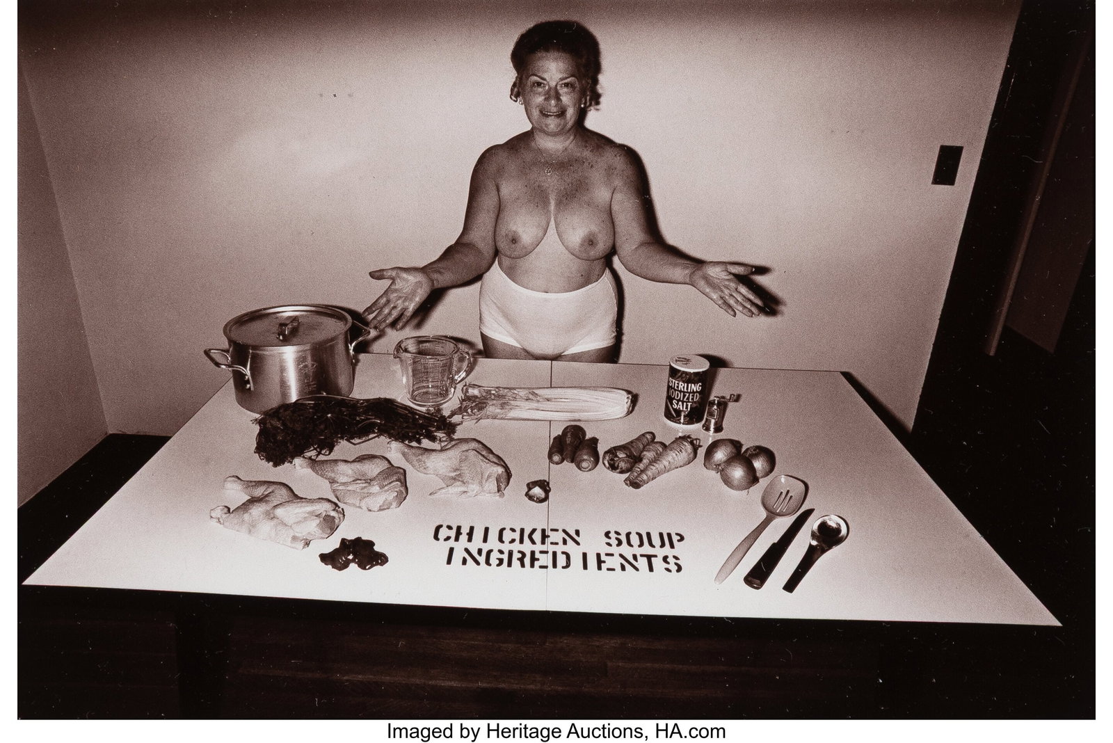 Les Krims (American, b. 1943) Making Chicken Sou: Les Krims (American, b. 1943) Making Chicken Soup, 1971 Toned gelatin silver print, printed 1981 4-1/2 x 6-1/4 inches (11.4 x 15.9 cm&rpar