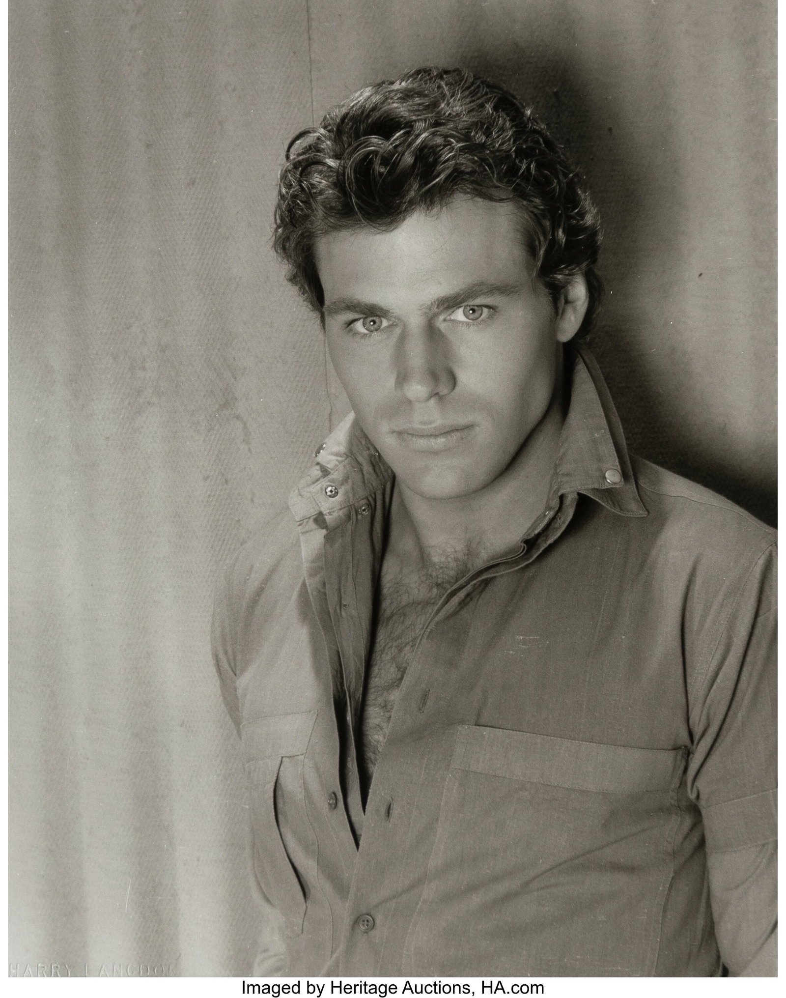 Harry Langdon (American, b. 1934) Jon-Erik Hexum: Harry Langdon (American, b. 1934) Jon-Erik Hexum, circa 1970s Gelatin silver print 9-1/2 x 7-1/2 inches (24.1 x 19.1 cm) (sight) 