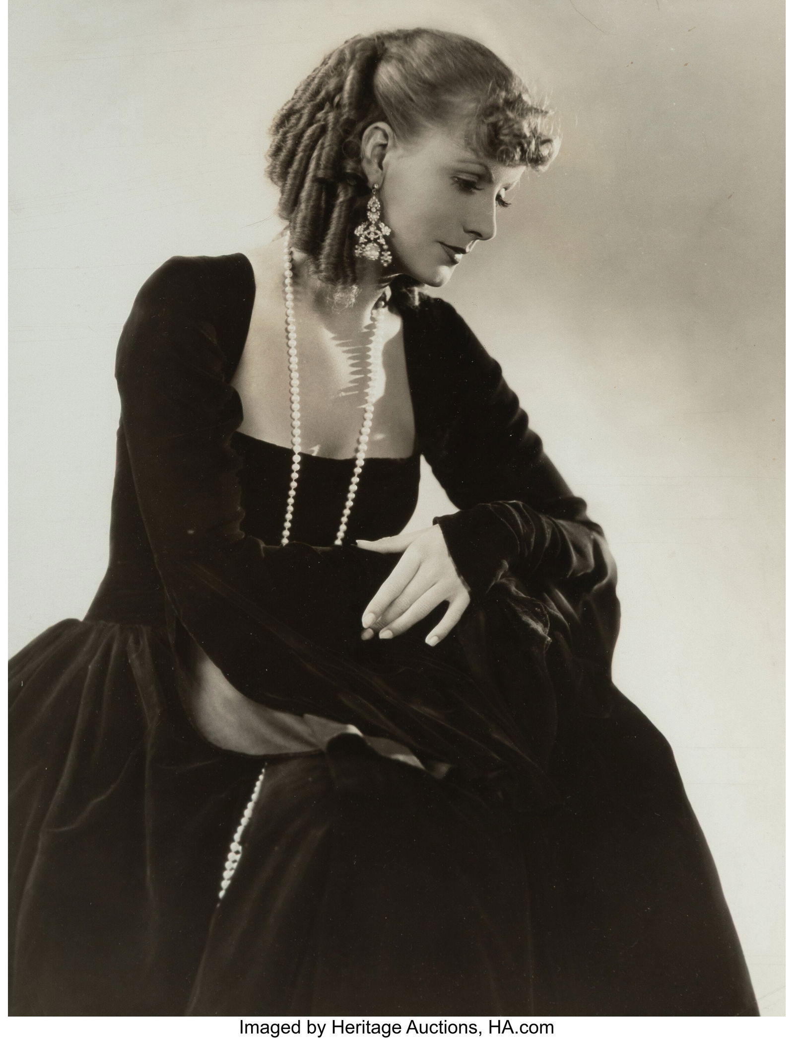 George Hurrell (American, 1904-1992) Greta Garbo: George Hurrell (American, 1904-1992) Greta Garbo, 1930 Gelatin silver print 12 x 9 inches (30.5 x 22.9 cm) (image) Embossed with photographer's