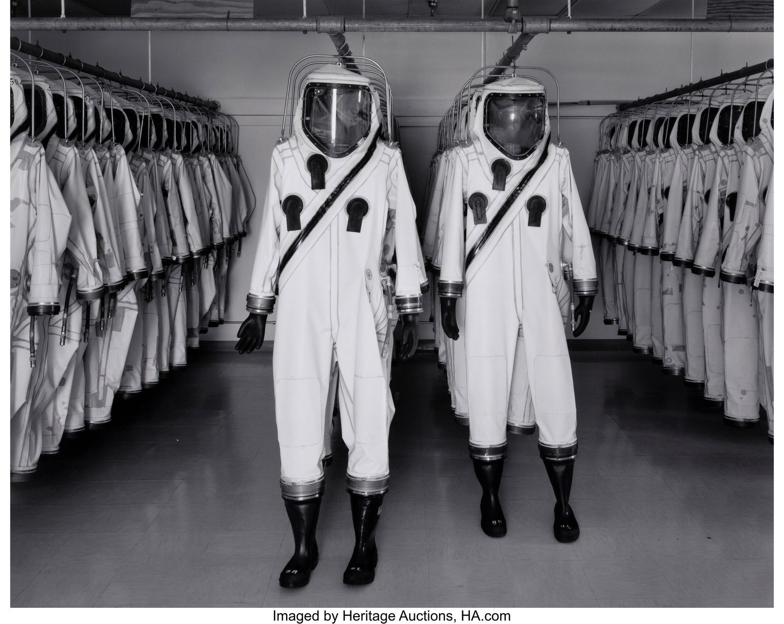 John Sexton (American, b. 1953) Space Suits, Ken: John Sexton (American, b. 1953) Space Suits, Kennedy Space Center, Florida, 1997 Gelatin silver print, printed 2021 10-3/8 x 13 inches (26&perio
