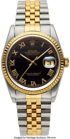 54009: Rolex 18K Yellow Gold And Steel Datejust Ref: 16