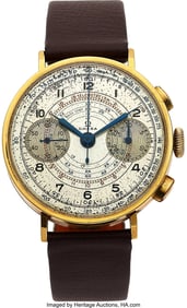 54026: Omega, Very Rare Gold Chronograph Cal. 33.3, cir