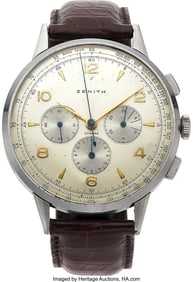 54027: Zenith, Rare Compax Caliber 166 Oversize 46 mm T