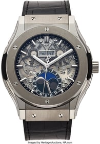 54033: Hublot Classic Fusion Aerofusion Moonphase Titan