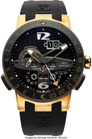54051: Ulysse Nardin El Toro Perpetual GMT 18K Rose Gol