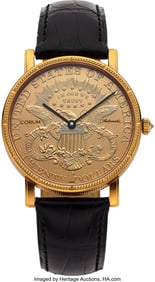 54058: Corum Twenty Dollar Gold Coin Wristwatch With Go