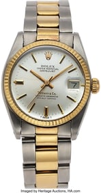 54106: Rolex Ref. 6827/3 Mid-Size Steel And 18K Yellow