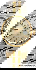 Rolex Ref. 17013 Steel & Gold Oysterquartz Datej: Rolex Ref. 17013 Steel & Gold Oysterquartz Datejust, circa 1975 Case: 35 mm, stainless steel and 14k gold, steel with gold fluted bezel, screw back, scre