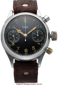 54198: Hanhart Vintage Steel German Military Chronograp