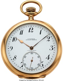 54215: U. Nardin, Large 14k Gold Pocket Watch For Türl