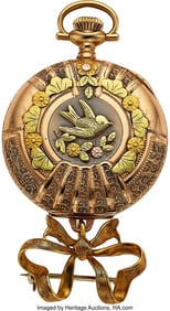 54216: Elgin, 14k Multicolor Gold Hunter's Case Circa 1