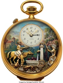 54218: Reuge "The Huntsman's Rest" Musical Pocket Watch