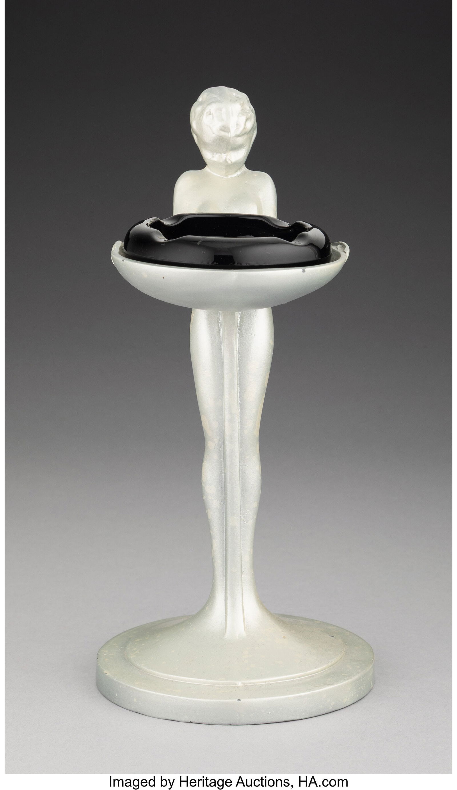 A Frankart, Inc. Figural Ashtray, Model T1U, cir: A Frankart, Inc. Figural Ashtray, Model T1U, circa 1930 9-1/8 x 4-1/4 x 5-5/8 inches (23.2 x 10.8 x 14.3 cm) (tallest) Pro