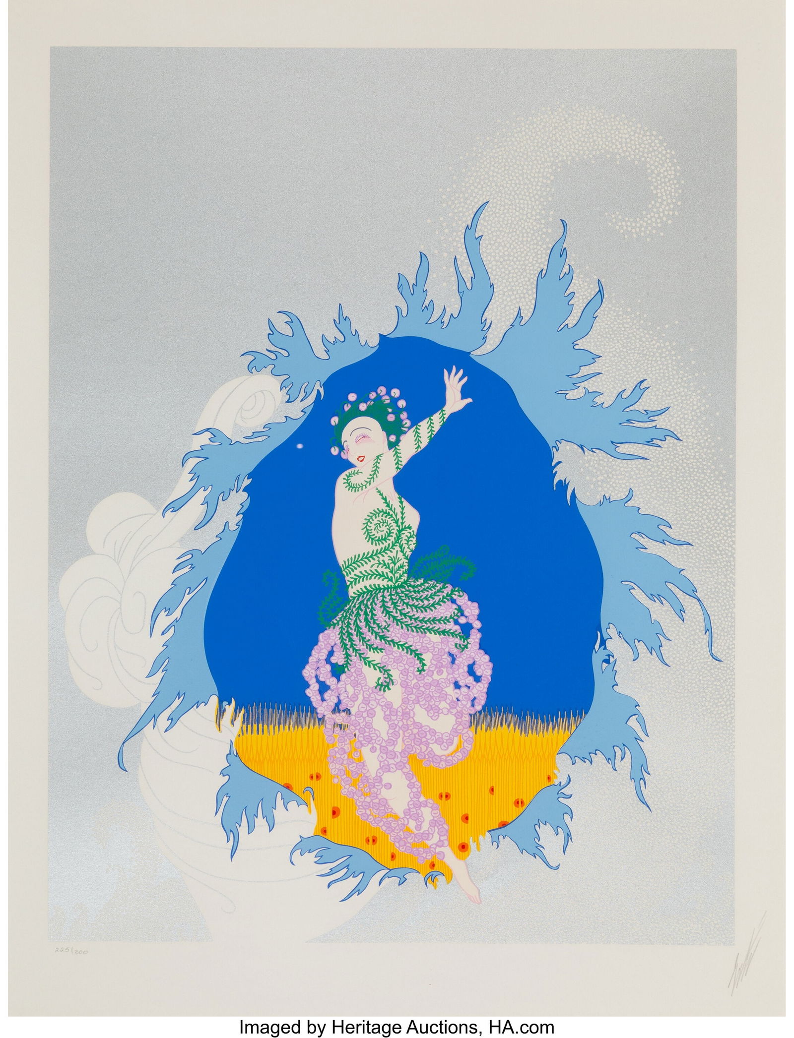Erté (Romain de Tirtoff) (Russian/French, 1892-: Erté (Romain de Tirtoff) (Russian/French, 1892-1990) Coming of Spring, 1982 Serigraph on Paper 23-1/2 x 18 inches (59.7 x 45.7 cm&rpar