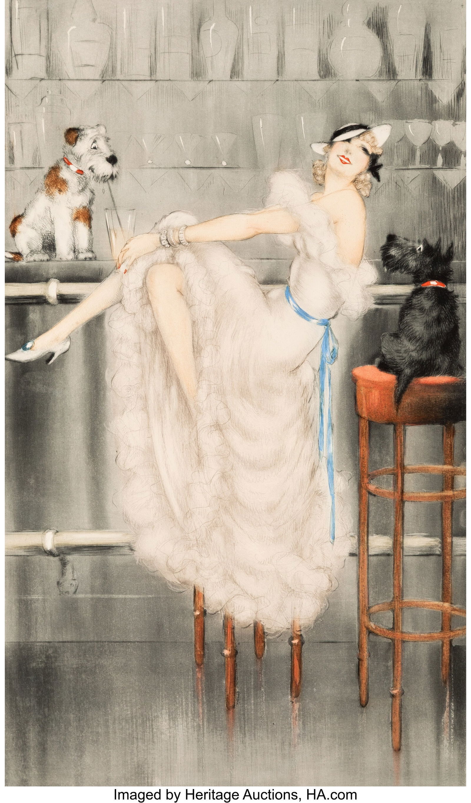 Louis Icart (French, 1888-1950) Gay Trio, 1936 E: Louis Icart (French, 1888-1950) Gay Trio, 1936 Etching with handcoloring on paper 18-1/2 x 10-7/8 inches (47.0 x 27.6 cm) (image) Signed