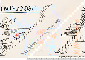 Keith Haring (1958-1990) Uni-Cow, 1984 Felt-tip: Keith Haring (1958-1990) Uni-Cow, 1984 Felt-tip pen on paper 8-3/4 x 12-3/8 inches (22.2 x 31.3 cm) Signed and dated along right edge: K.Ha