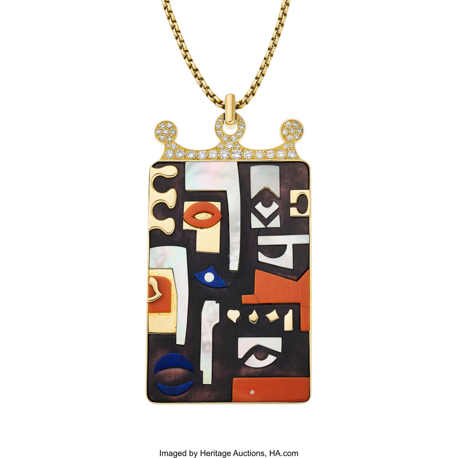 55001&colon; Bvlgari Multi-Stone&comma; Diamond&comma;  Gold Necklace&comma; ci