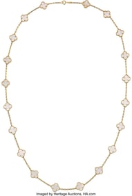 55047: Van Cleef & Arpels Mother-of-Pearl, Gold Necklac