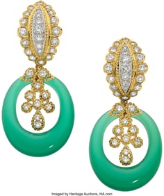55061: Van Cleef & Arpels Chrysoprase, Diamond, Gold E