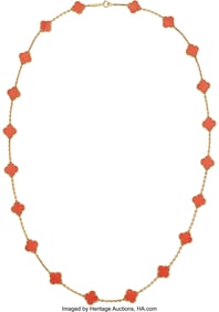 55068: Van Cleef & Arpels Coral, Gold Necklace Stones: