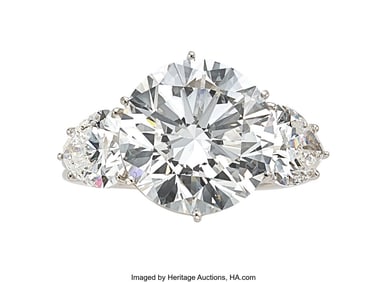 55074: Diamond, Platinum Ring Stones: Round brilliant-