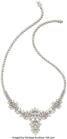 55078: Diamond, White Gold Necklace Stones: Marquise-s