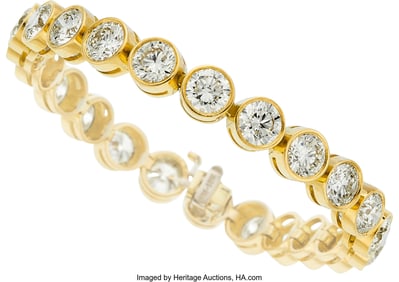 55098: Diamond, Gold Bracelet Stones: Round brilliant