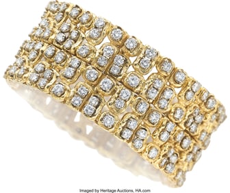 55102: Diamond, Gold Bracelet Stones: Full-cut diamond