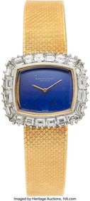 55108: Audemars Piguet Diamond, Lapis Lazuli, Gold Wat
