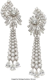 55113: Diamond, Platinum Convertible Earrings Stones: