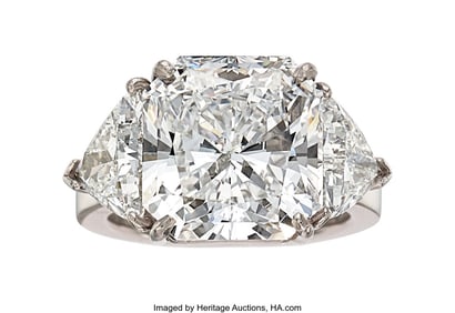 55120: Diamond, Platinum Ring Stones: Square-shaped di