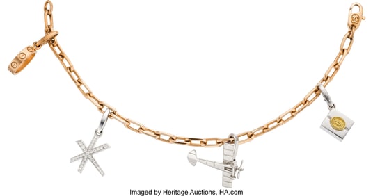 55121: Cartier Diamond, Gold Bracelet Stones: Full-cut