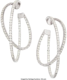 55132: Diamond, White Gold Earrings Stones: Full-cut d