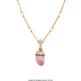 55137: Pomellato Conch Pearl, Diamond, Rose Gold Penda