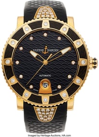 55146: Ulysse Nardin Rose Gold, Titanium Lady Diver Wa