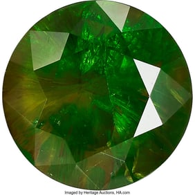 55152: 6.53 ct Russian Demantoid Garnet Shape: Round M