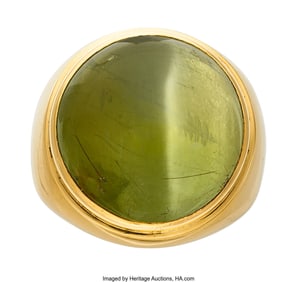 55162: Cat's-Eye Chrysoberyl, Gold Ring Stones: Cat's-