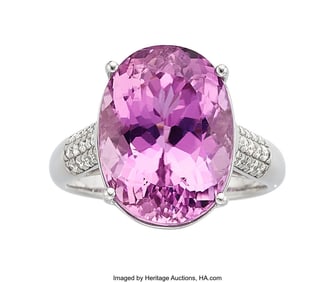 55168: Rhapsody Kunzite, Diamond, Platinum Ring Stones