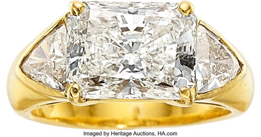 55171: Cartier Diamond, Gold Ring Stones: Rectangular-