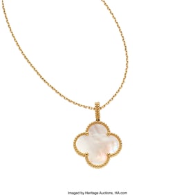 55179: Van Cleef & Arpels Mother-of-Pearl, Gold Pendan