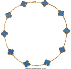 55180: Van Cleef & Arpels Agate, Gold Necklace Stones: