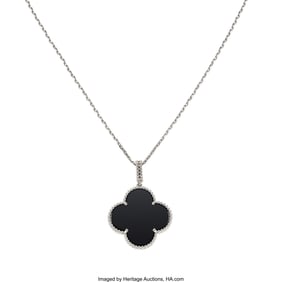 55182: Van Cleef & Arpels Black Onyx, White Gold Penda