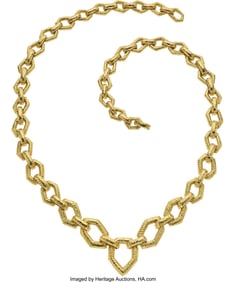 55188: David Webb Gold Necklace Metal: 18k gold Marked