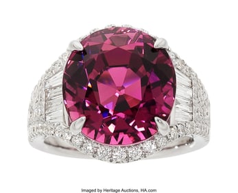 55194: Tourmaline, Diamond, White Gold Ring Stones: Ov