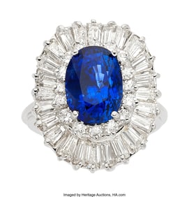 55207: Sapphire, Diamond, White Gold Ring Stones: Oval