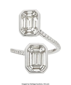 55228: Diamond, White Gold Ring Stones: Octagonal, ful