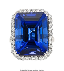 55229: Tanzanite, Diamond, White Gold Ring Stones: Oct