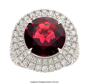 55236: Burma Spinel, Diamond, Platinum Ring Stones: Ro