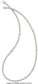 55237: Diamond, White Gold Necklace Stones: Full-cut d